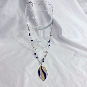 Yellow, black and silver statement necklace